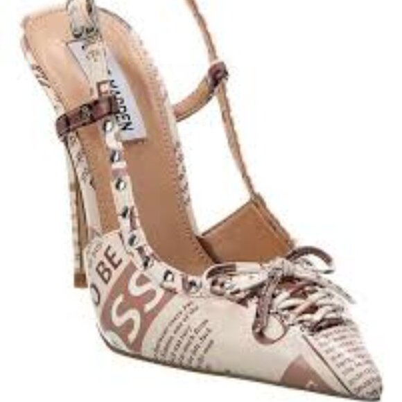Steve Madden Newspaper Print Slingback Pumps - Picture 4 of 4